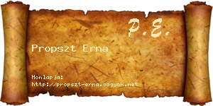 Propszt Erna névjegykártya