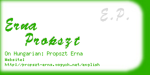 erna propszt business card